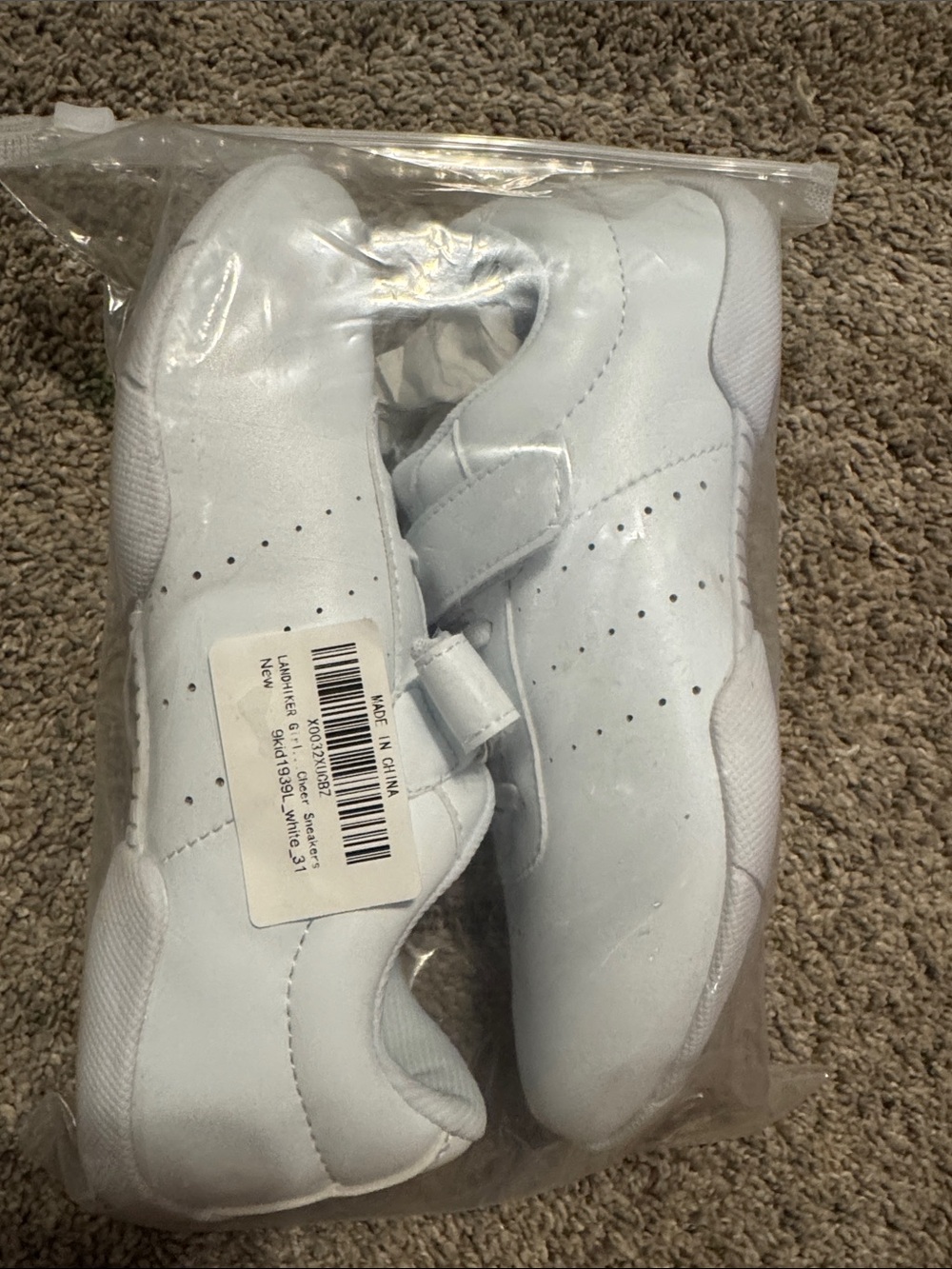 Kids Classic White Hook-and-Loop Sneakers great cheer shoes
